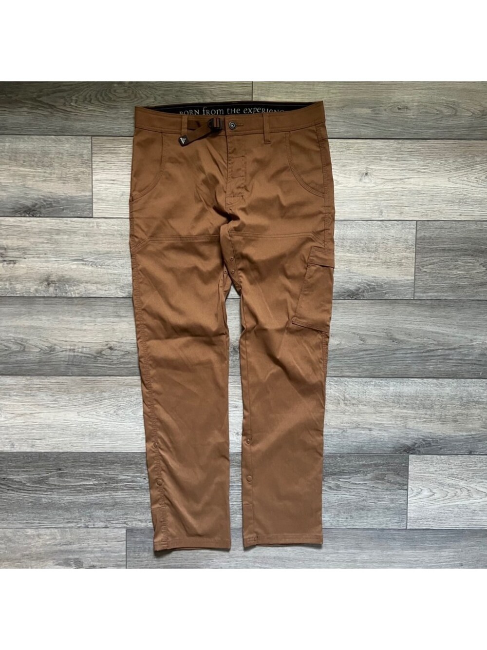 prAna Men's 32x32 Zion Cargo Pants Straight Fit Brown Tan Stretch Hiking